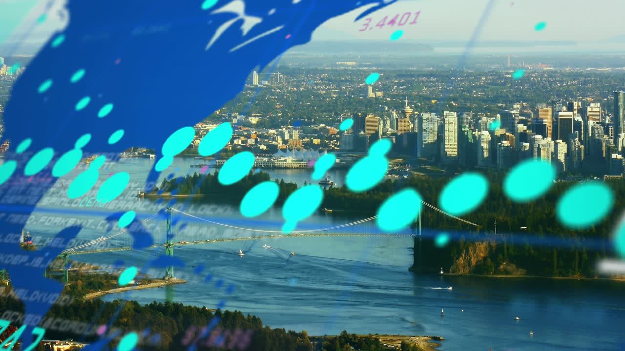 도시에 대한 데이터 처리의 애니메이션