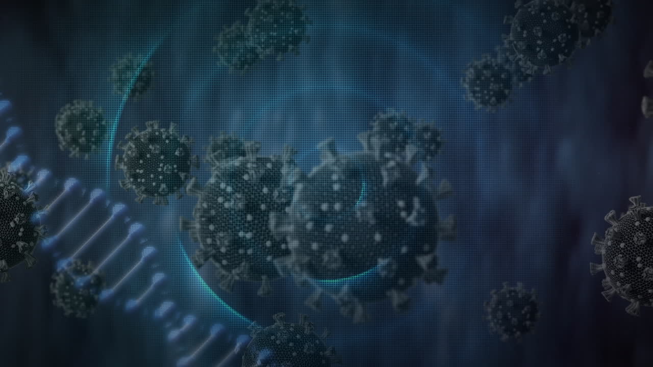 animación del procesamiento de datos científicos sobre un fondo oscuro