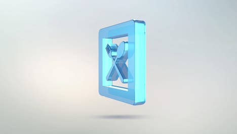 animation of cafe sign icon with alpha channel. isolated road sign