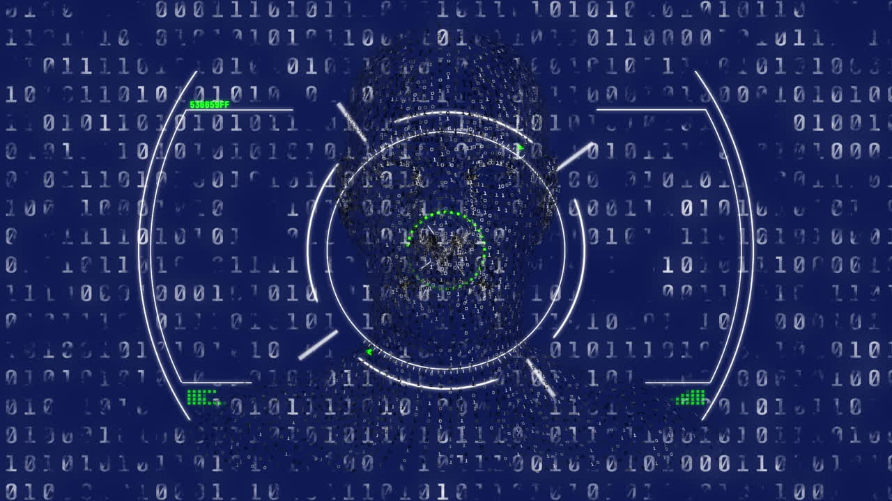 Animation of scope scanning over human and binary coding