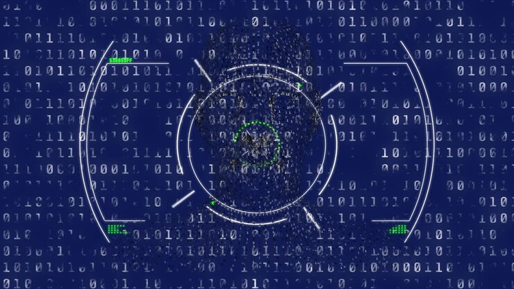 Animation of scope scanning over human and binary coding