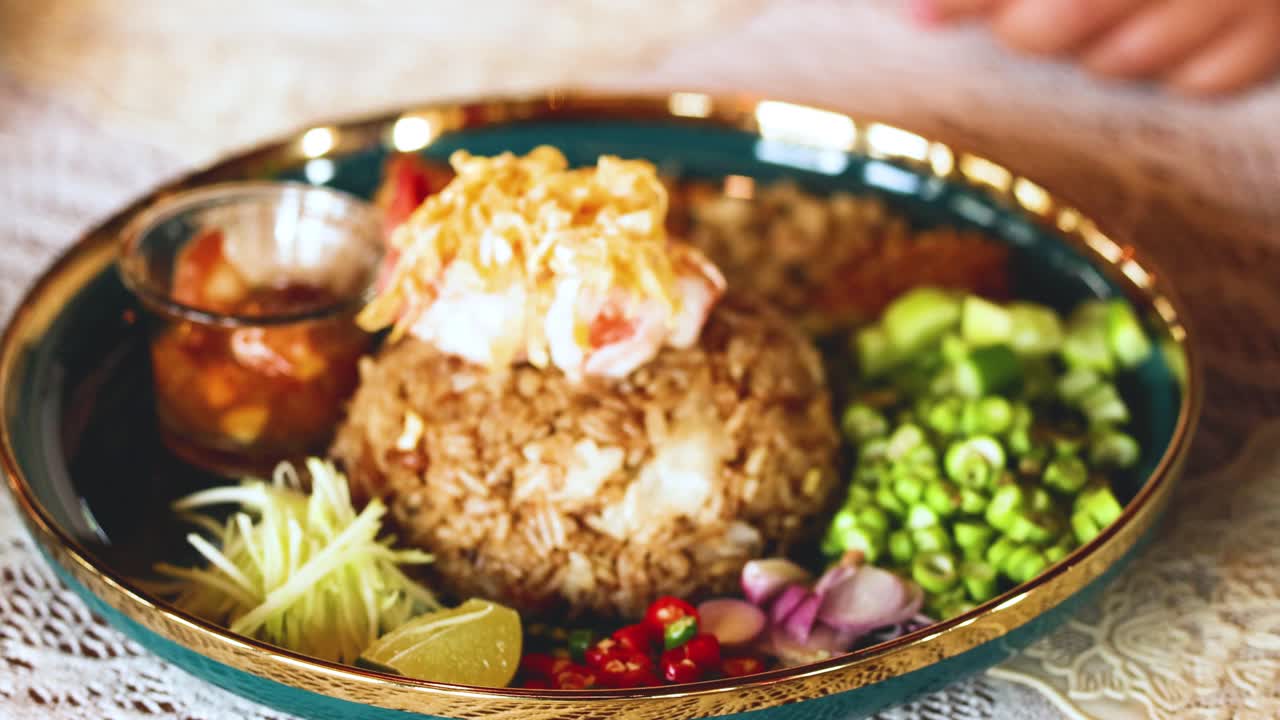 delicioso plato tailandés con ingredientes vibrantes