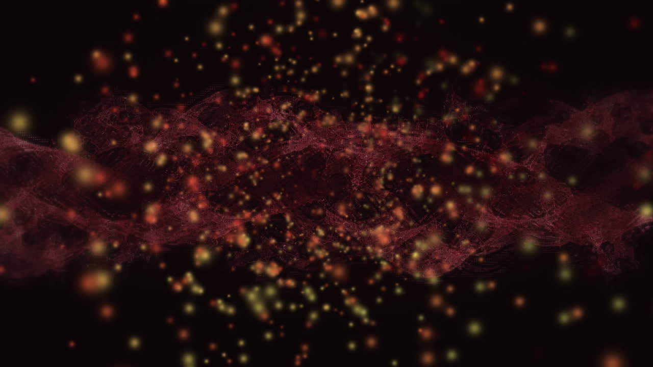 검은 바탕에 있는 모양 위에 있는 밝은 반점들의 애니메이션