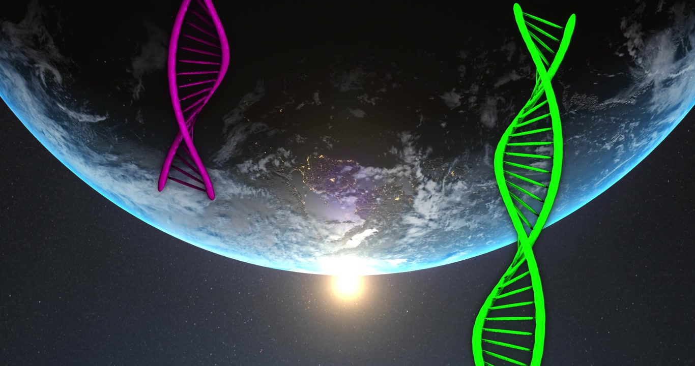 Vertical video: Suncrest brightening causing magenta green DNA helices descending over Earth limb