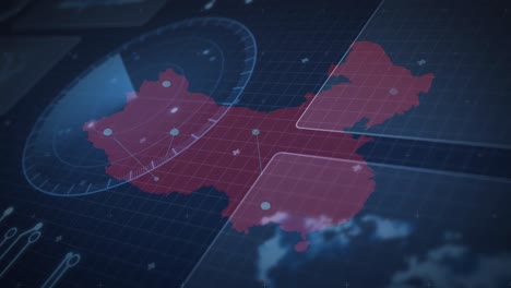 animación del procesamiento de datos sobre el mapa del mundo
