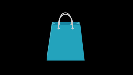 Una-Bolsa-De-Compras-Azul-Con-Asas-Blancas-Icono-Concepto-De-Vídeo-De-Animación-En-Bucle-Con-Canal-Alfa