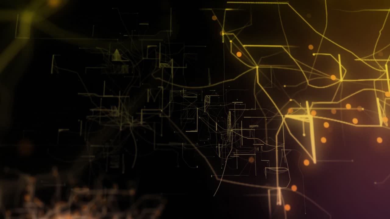 Animation of moving shapes on black background