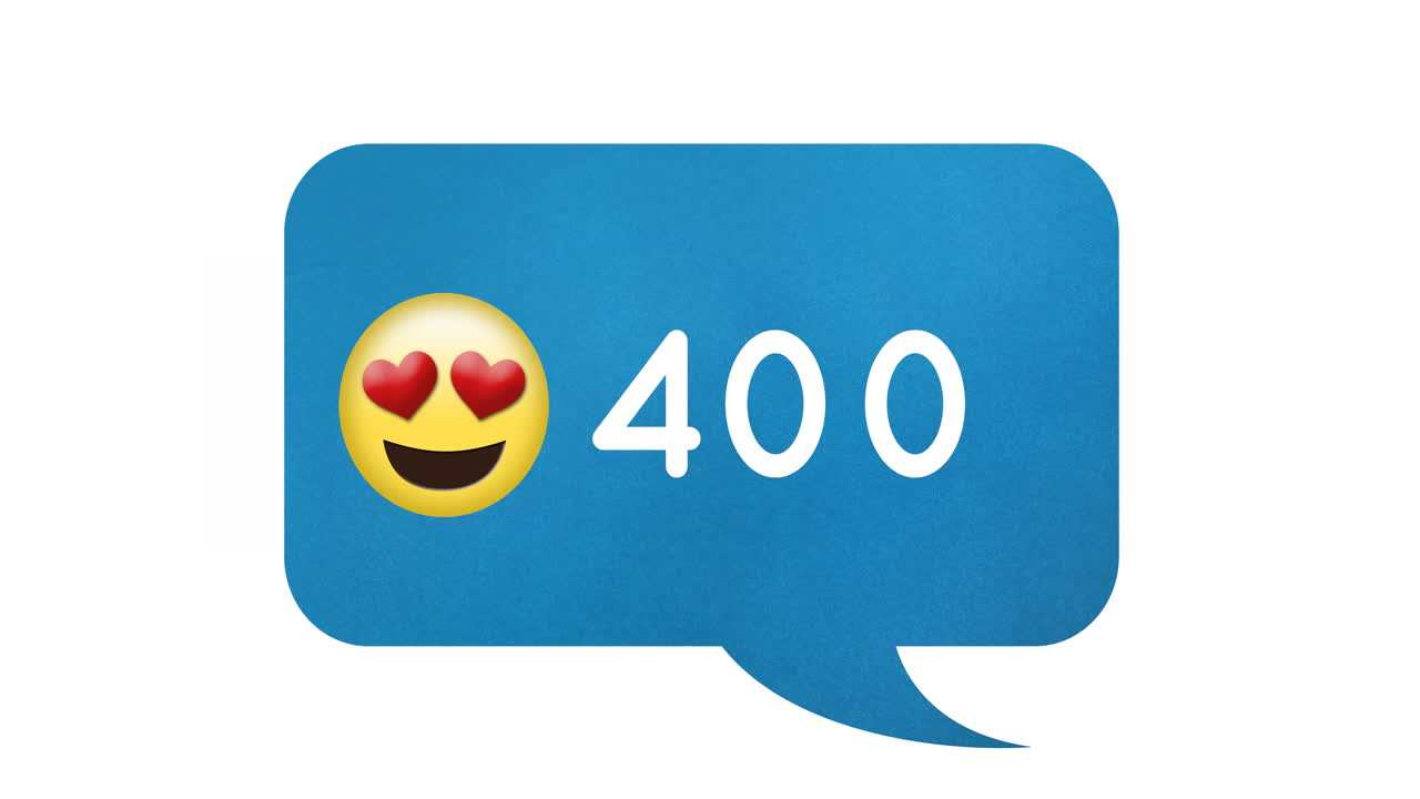 Emoji con occhi a cuore con conteggio in aumento 4k