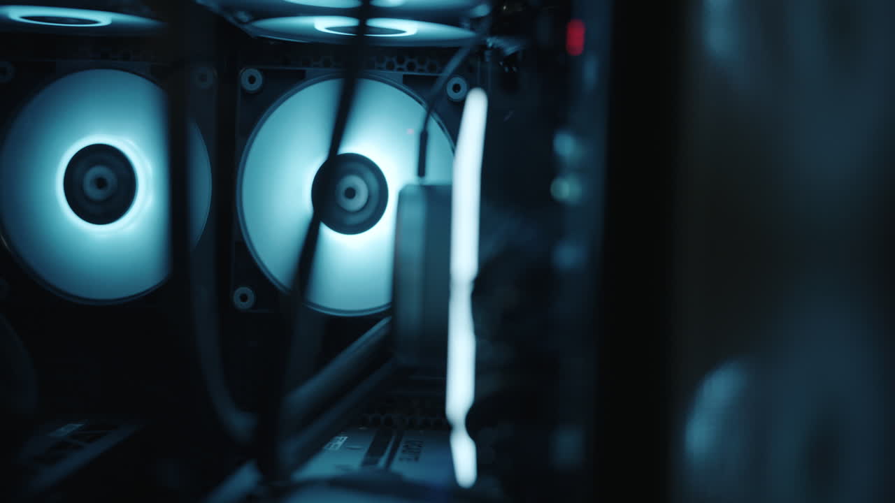 Inside a Computer Case with RGB Lighting