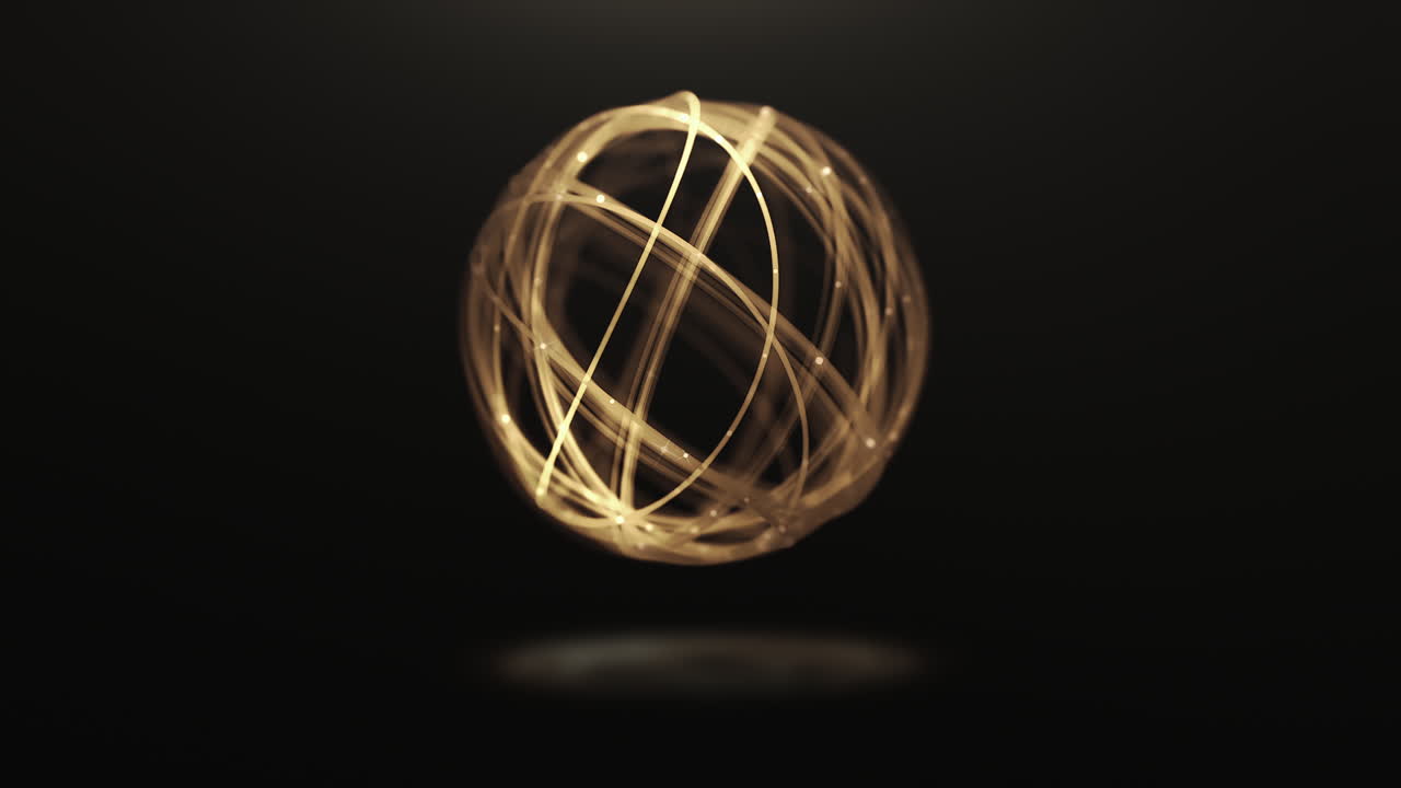 검은색 배경에 원을 형성하는 반이는 황금색 선