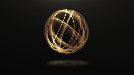 golden lines with glitter forming a circle on a black background