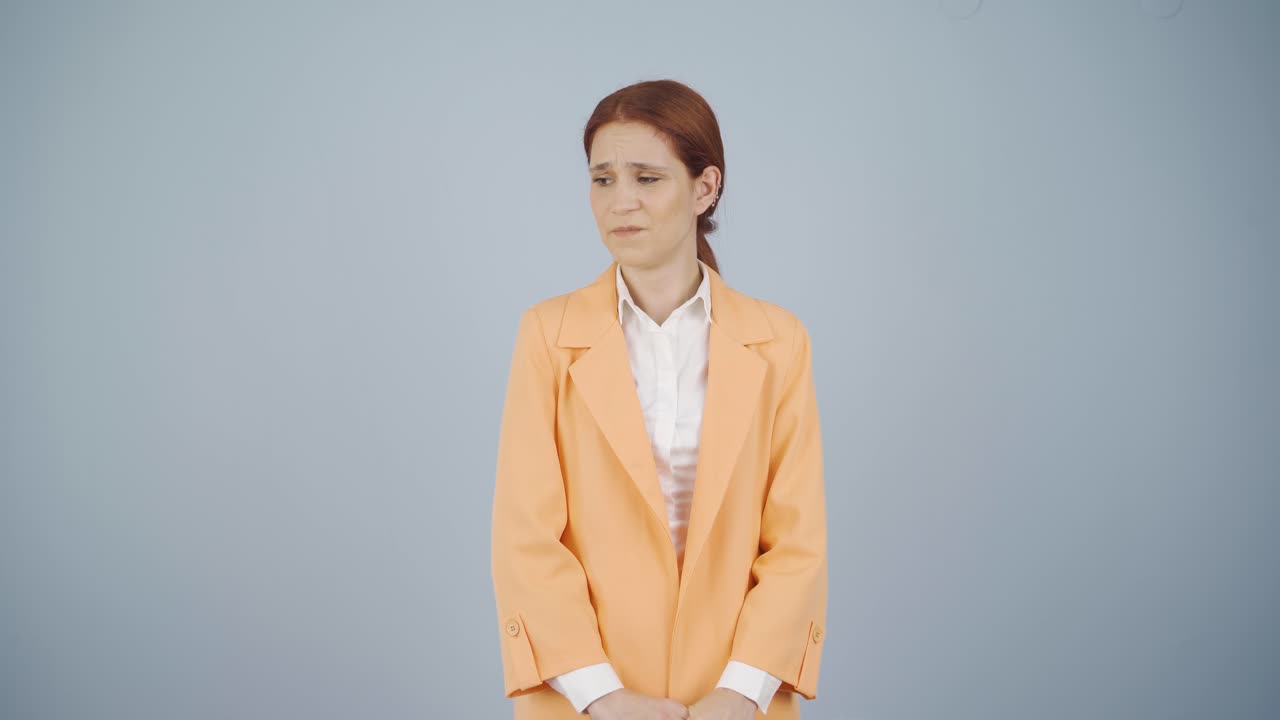 우울증에 걸린 비즈니스 여인