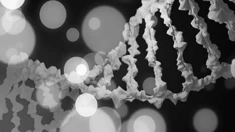 animation of white spots over dna strand