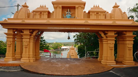 wide shot ganga talao hindu temple, mauritius island