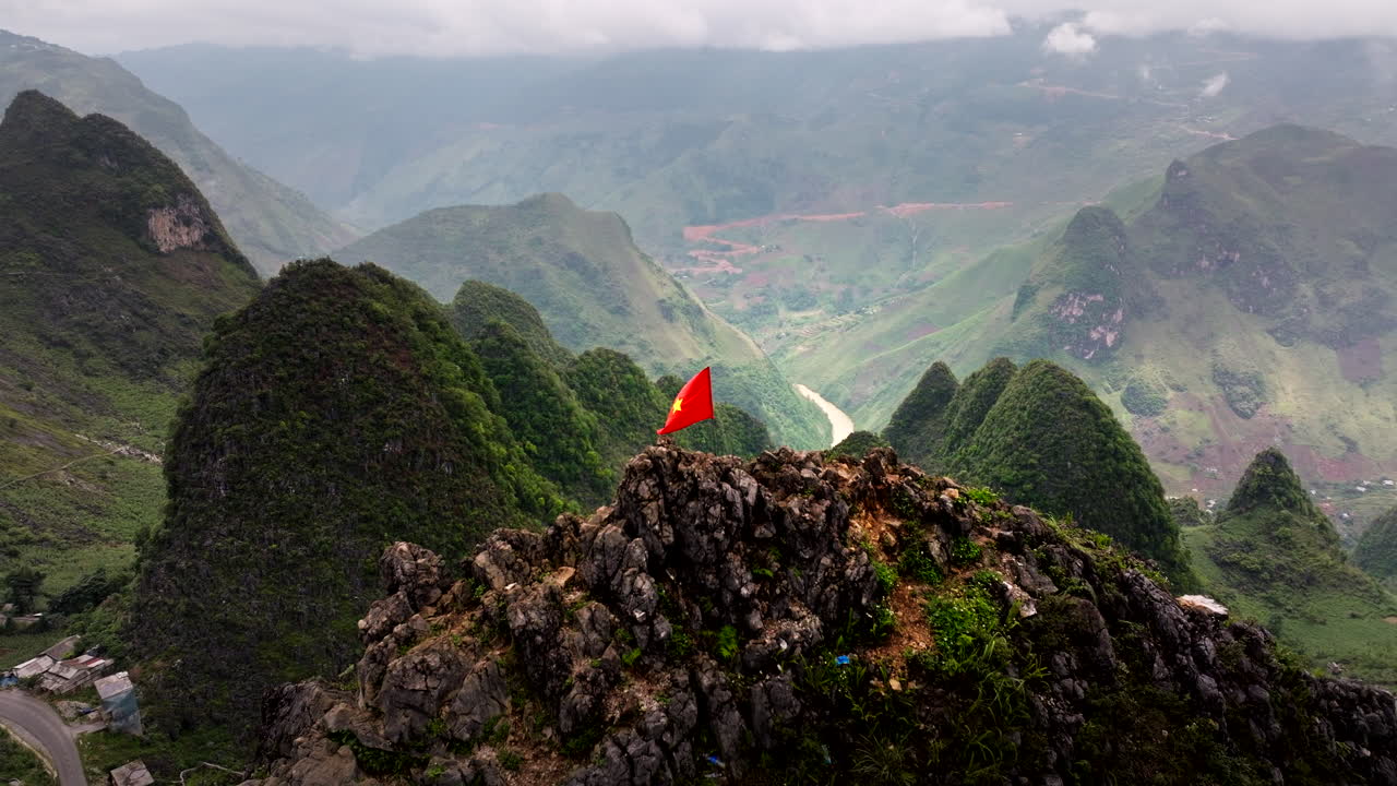Country patriotic symbolism, Vietnamese isolated national flag, outdoor