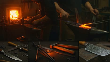 crafting the perfect blade: a blacksmith's artistry showcased in a workshop as heat and metal transform into masterpieces