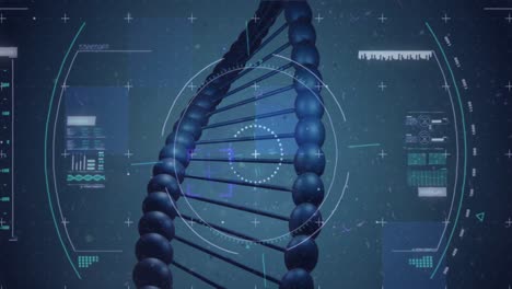 animación del escaneo del alcance sobre la cadena de adn