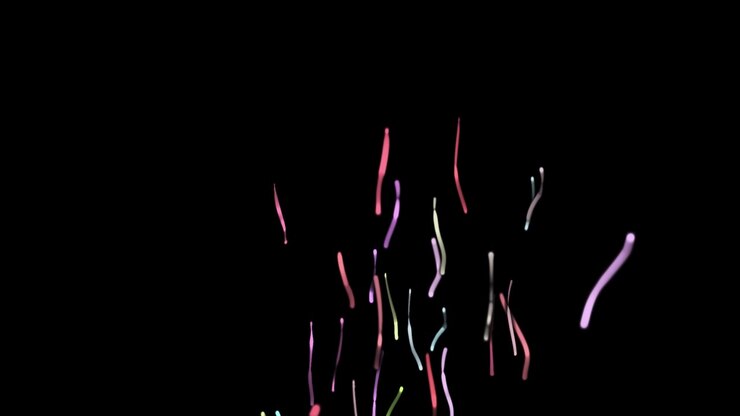 Colorful Ribbon Confetti Explosion on a Black Screen Background