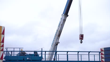 construction crane on a bridge