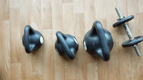 kettlebells and dumbbells