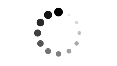 animación 4k - carga icono de círculo negro en fondo blanco. círculo en el centro para su logotipo y texto. gráfico de movimiento y animación