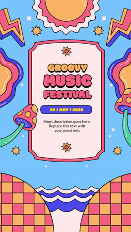 groovy music festival event poster