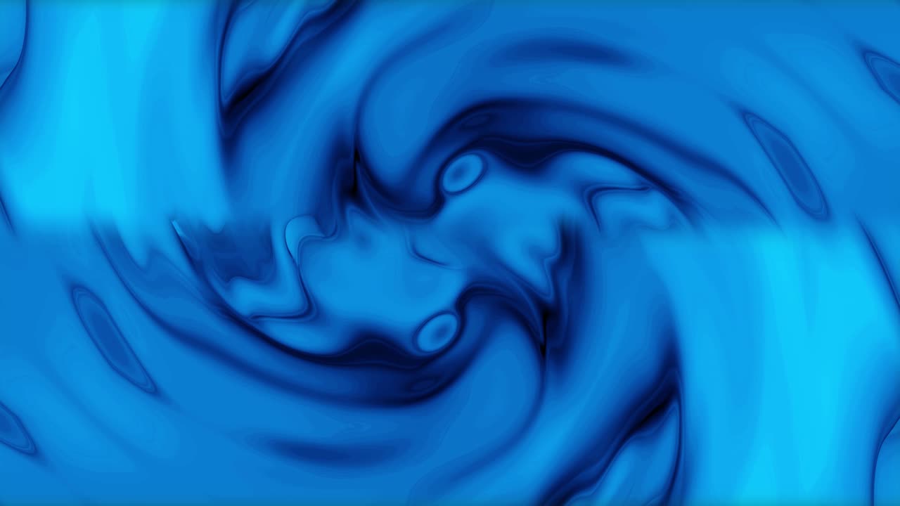 animación de flujo de tinta líquida de color azul sedoso. flujo de líquido de color azul brillante.