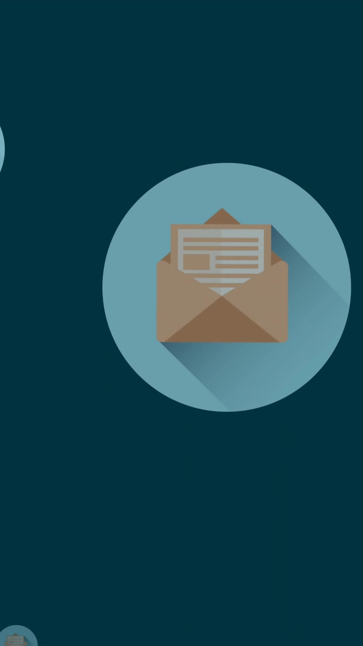 Animation of online mail envelope icons moving on blue background