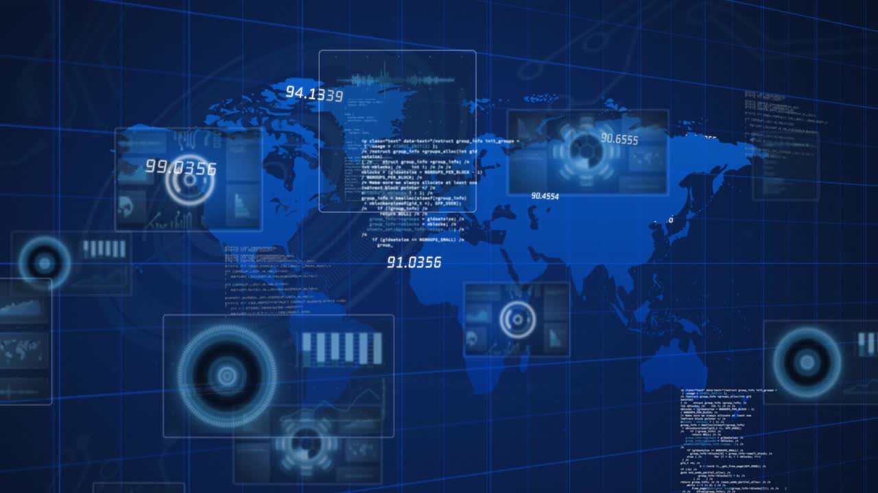 세계 지도의 애니메이션과 인터페이스의 데이터 처리