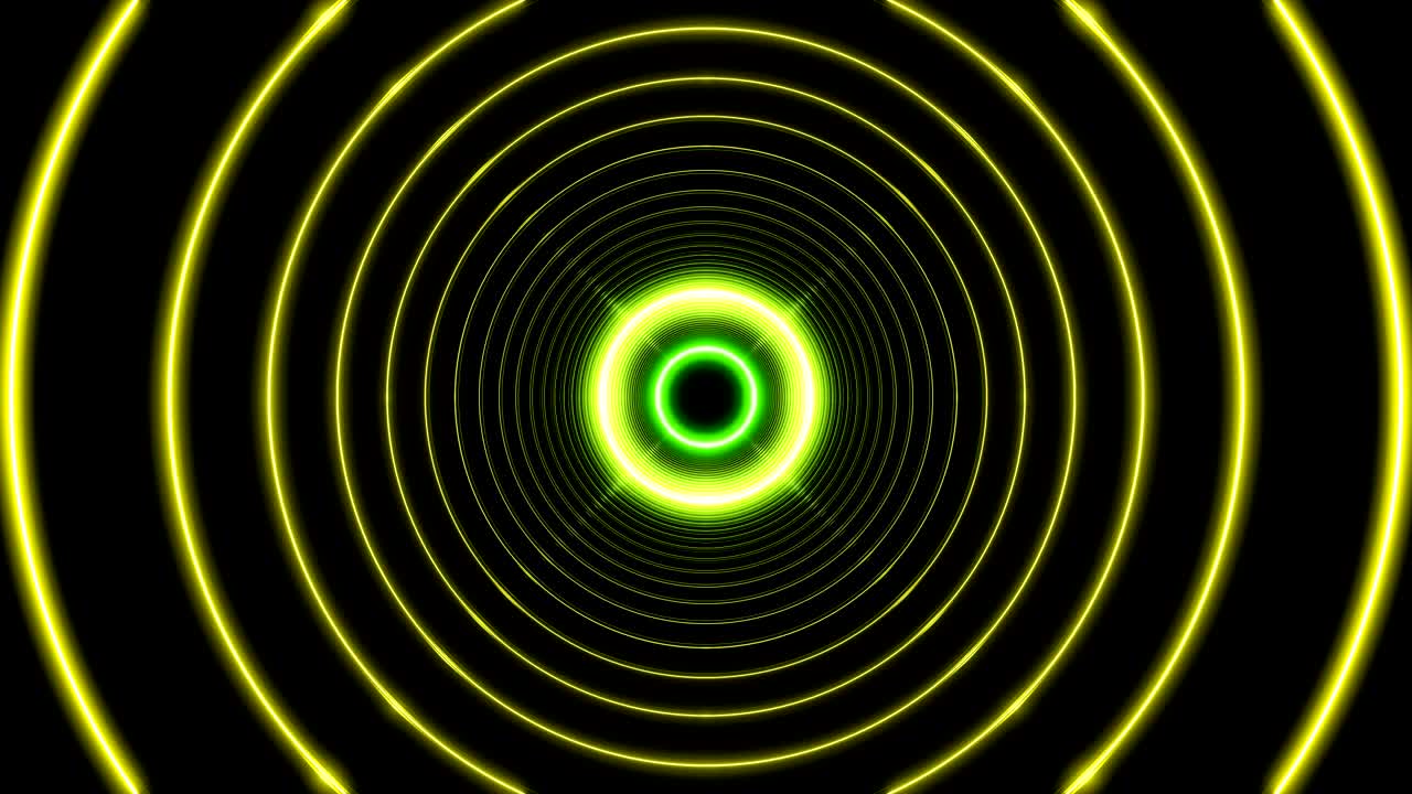 Beautiful Abstract Circle Tunnel with Light Lines Moving Fast. Different Colors Rainbow. Flying Through the Wormhole Background Futuristic Tunnel. Looped 3d Animation Art Concept.