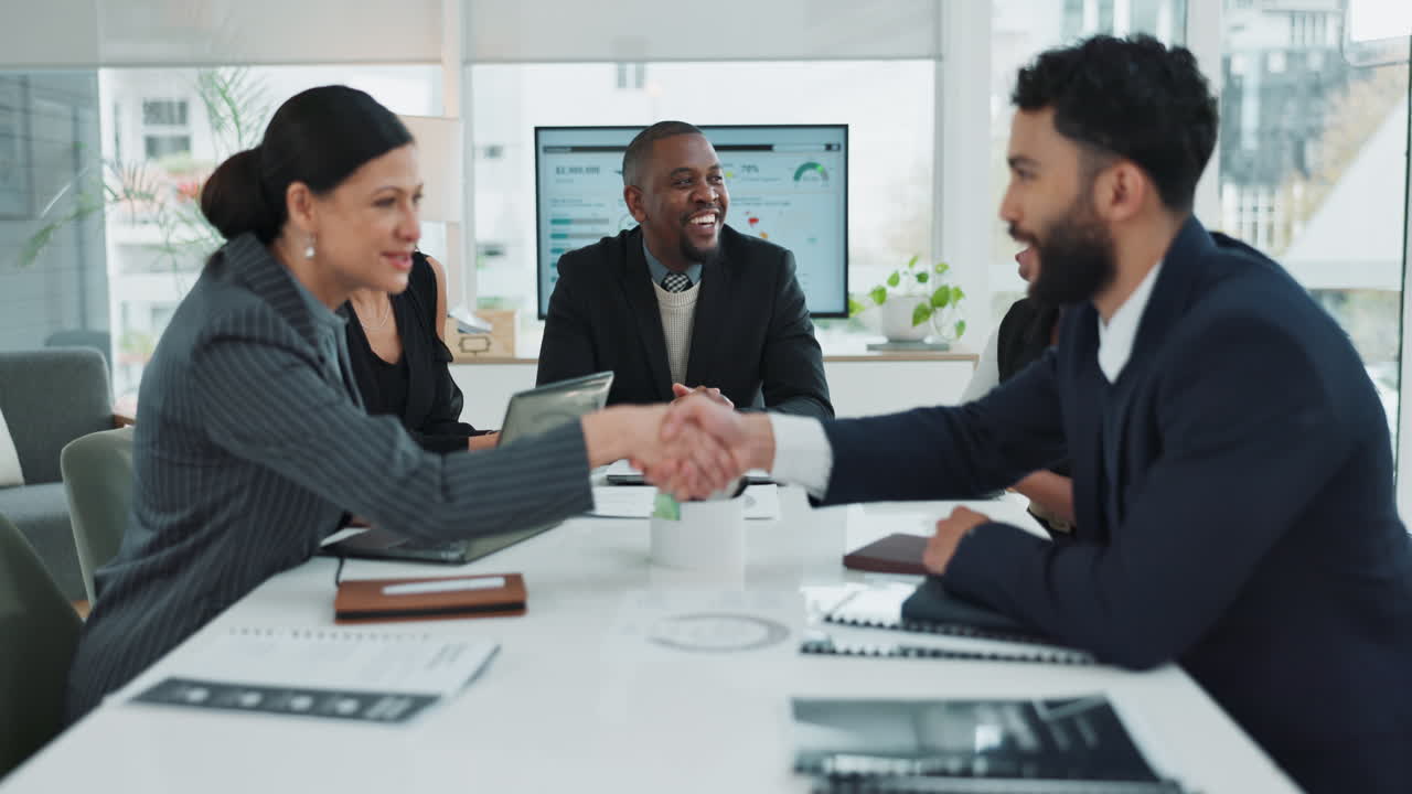 Business meeting with diverse team in modern office