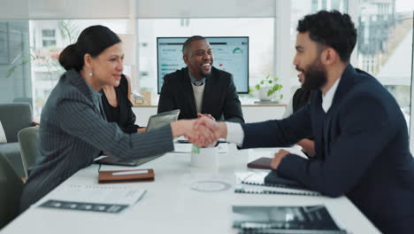 business meeting with diverse team in modern office