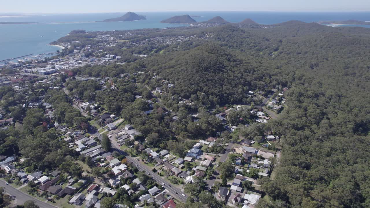 오스트레일리아 뉴 사우스 웨일즈 에 있는 간 간 전망대 와 그 주변 지역 의 공중 사진