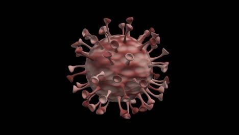 modelo 3d animado de coronavirus, canal alfa, bucle sin costuras