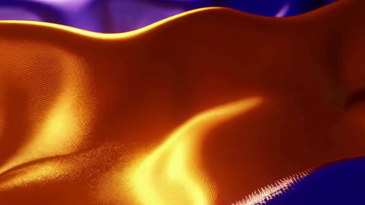 Abstract Wavy Fabric Texture in Blue and Orange