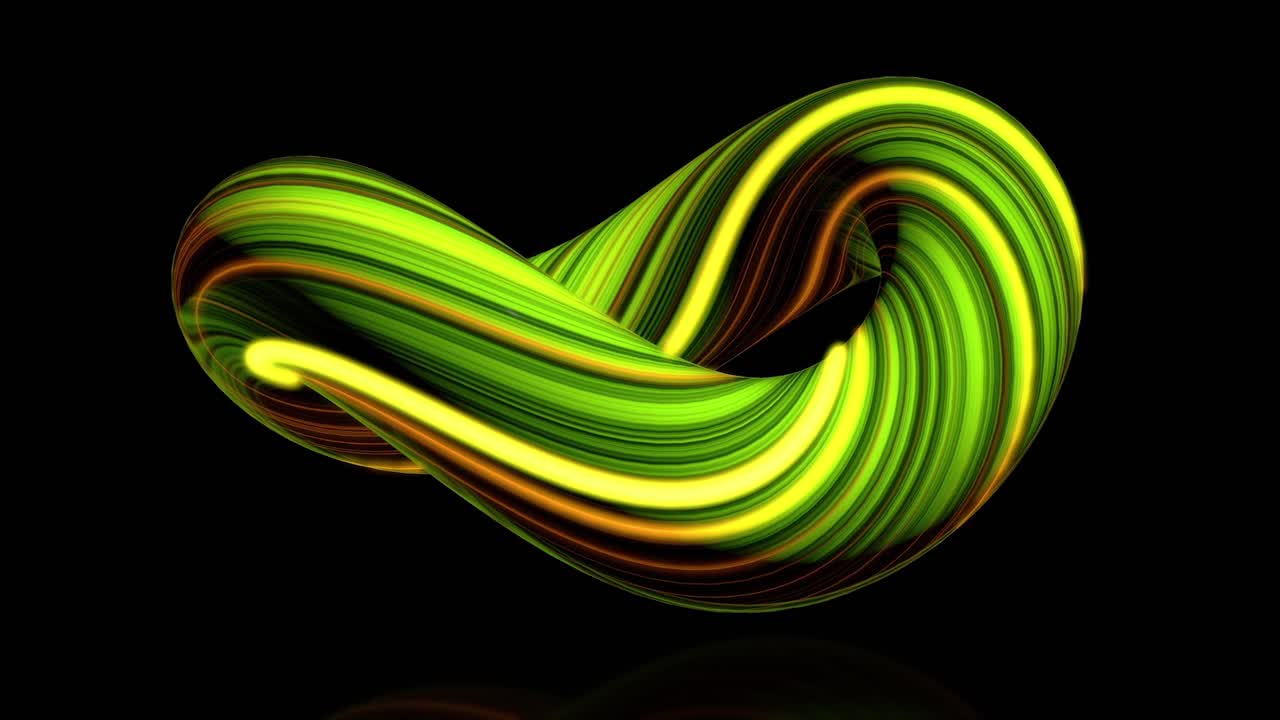 Abstract Green and Gold 3D Loop