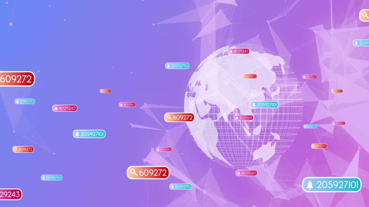 전 세계의 미디어 아이콘과 모양의 애니메이션