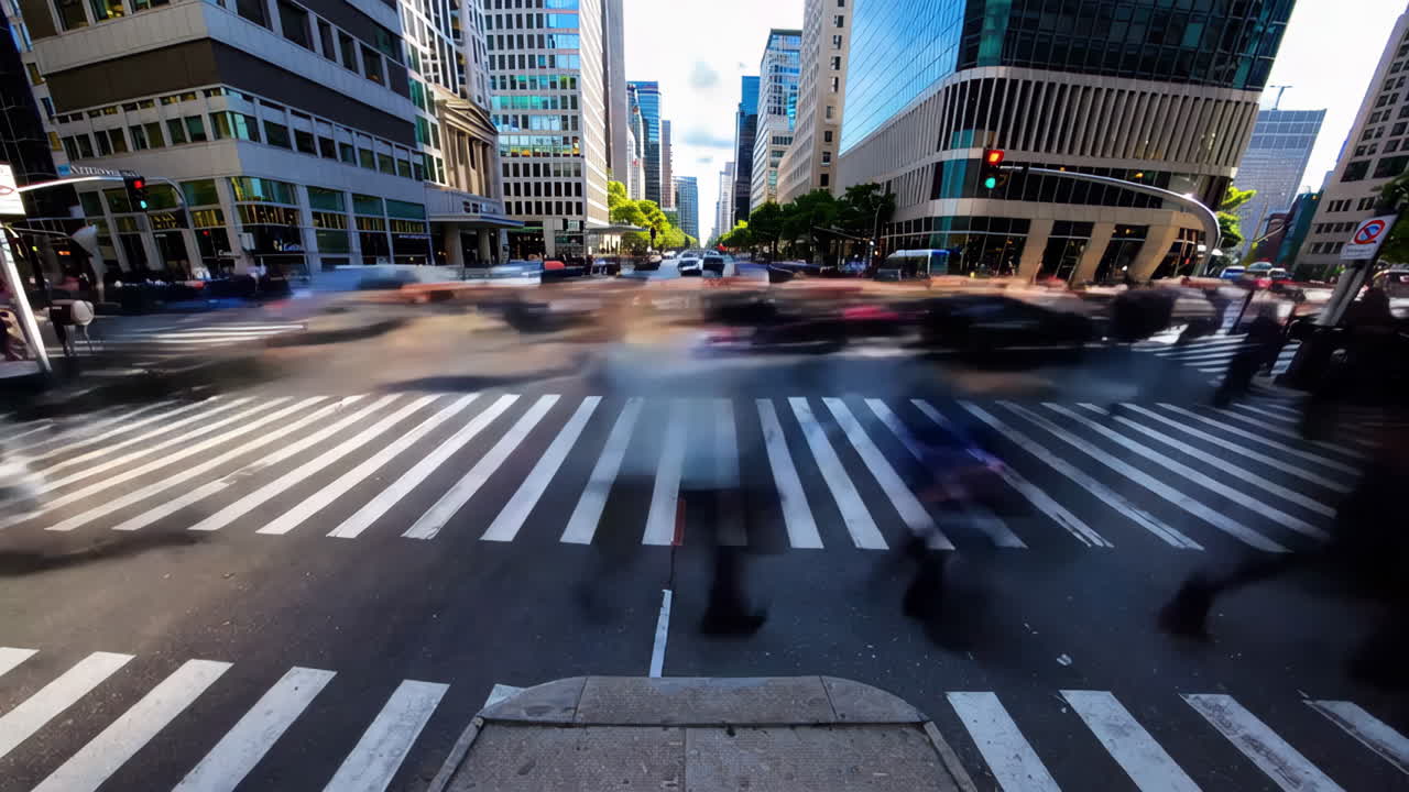 비는 도시 교차로