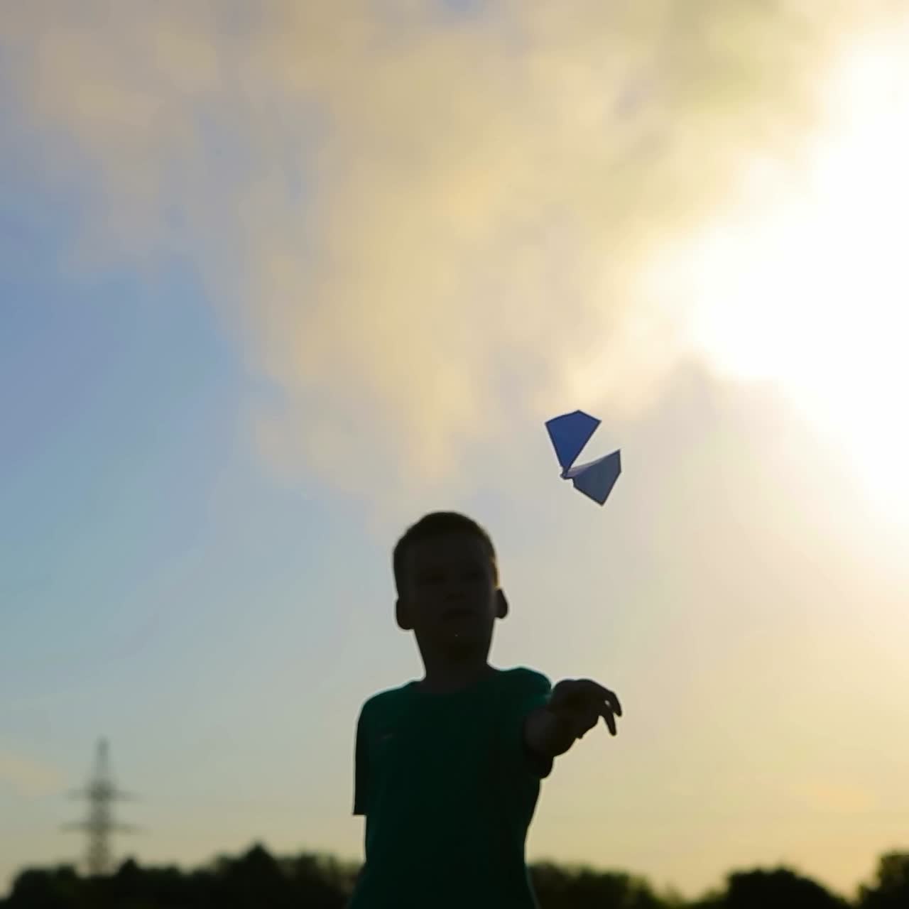 niño tomando el avión de la mano