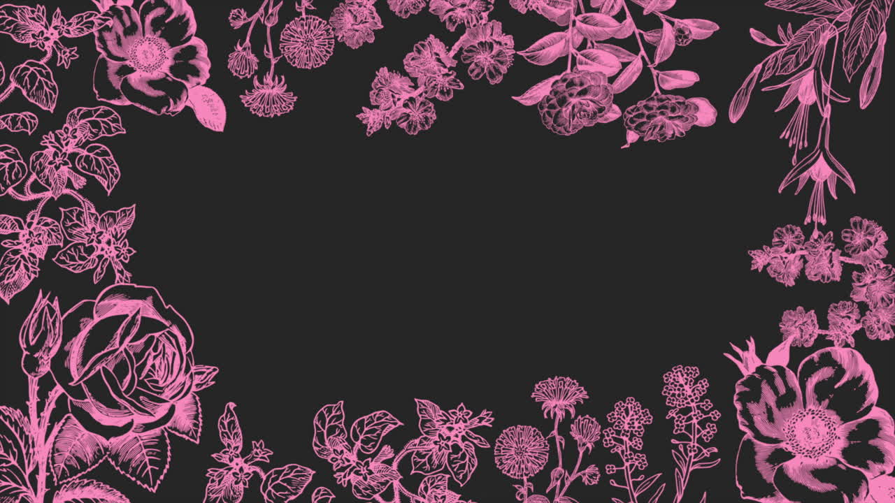 Retro pink summer flowers
