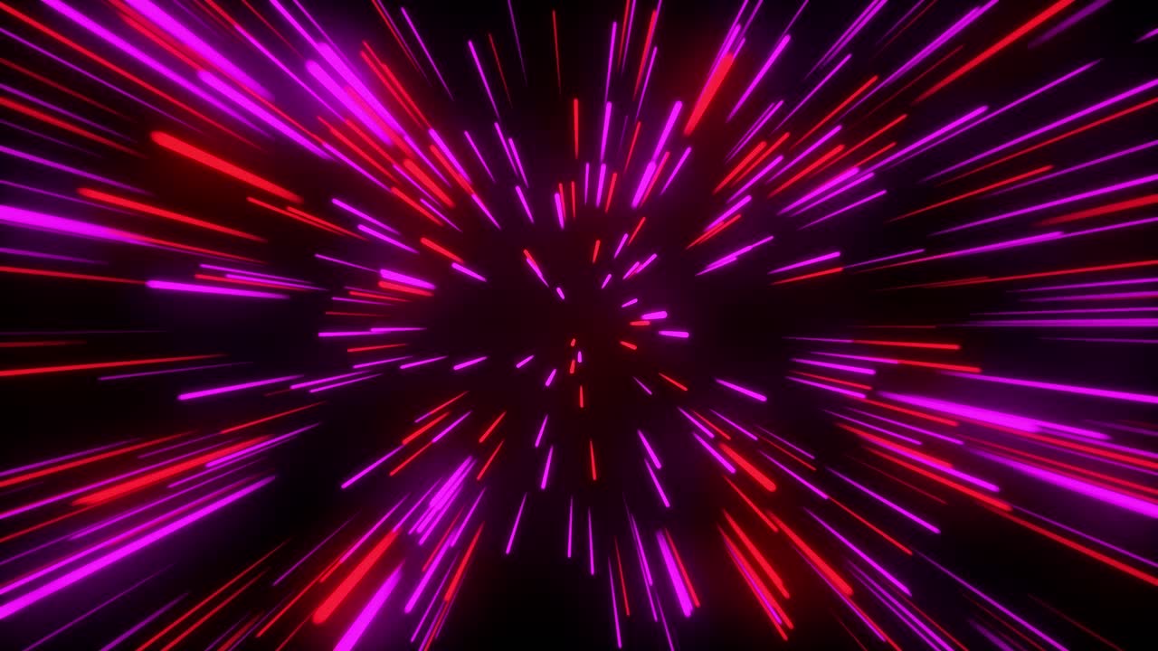 Futuristic Red and Magenta Light Trails Moving at High Speed