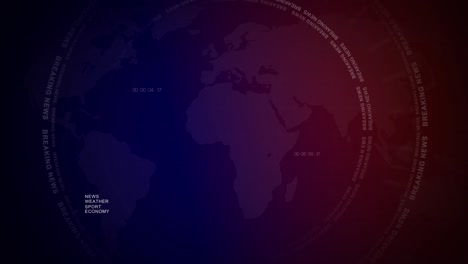 Internationaler-Intro-Hintergrund-Für-Aktuelle-Nachrichten-Mit-Der-Weltkarte-Im-Hintergrund,-Animation-Mit-Kopierraum