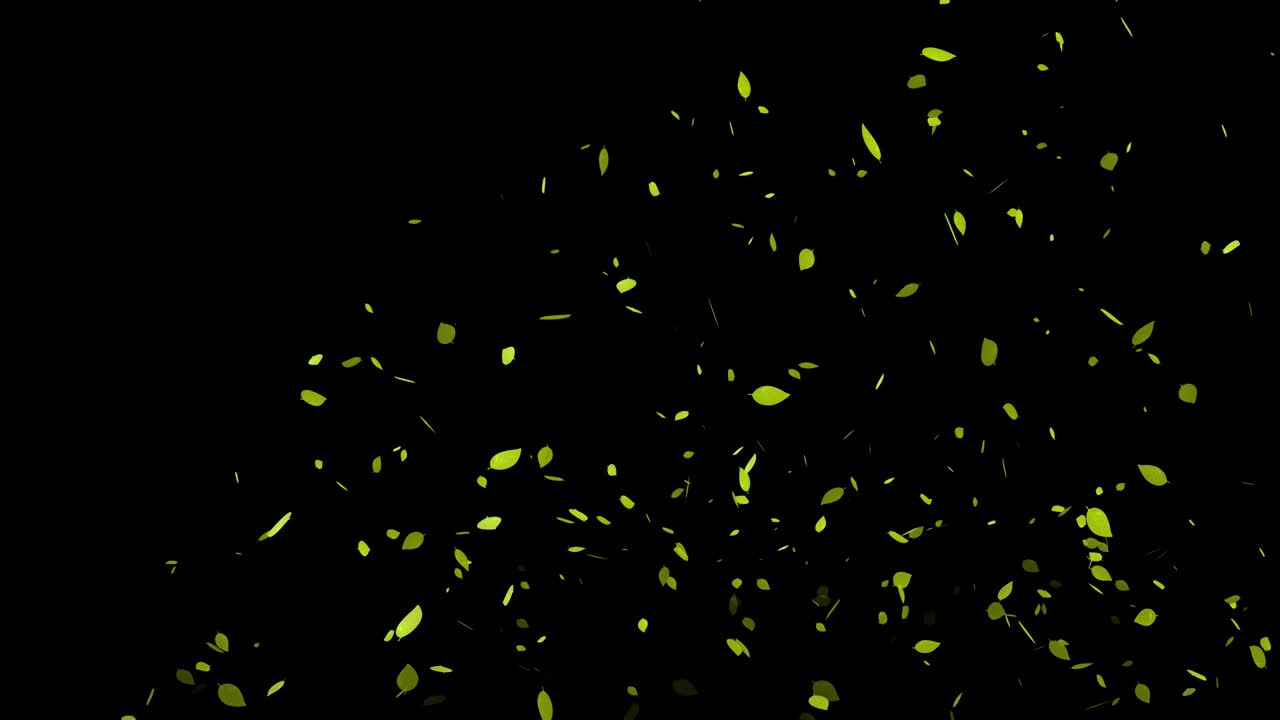 노란색 죽은 잎, 가을의 잎, 추석, 떠오르는 입자, 모션 그래픽