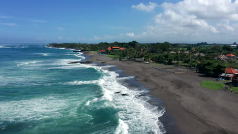 Aerial-drone-footage,-coastline-in-Bali