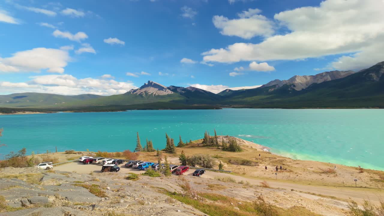 Panoramic View Of Abraham Lake Alberta Canada