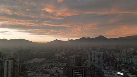 Santiago-Chile-flying-drone-in-providencia-sunset