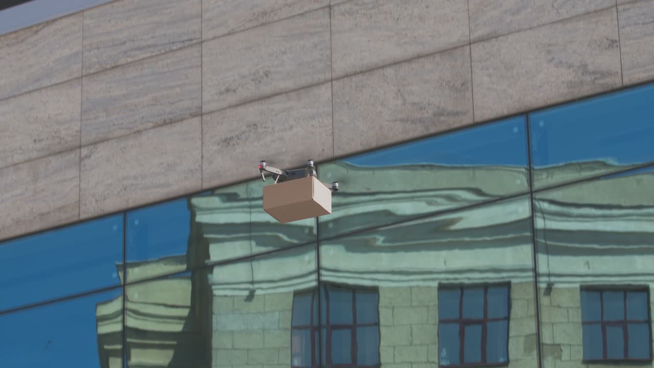 Consegna con drone a un edificio