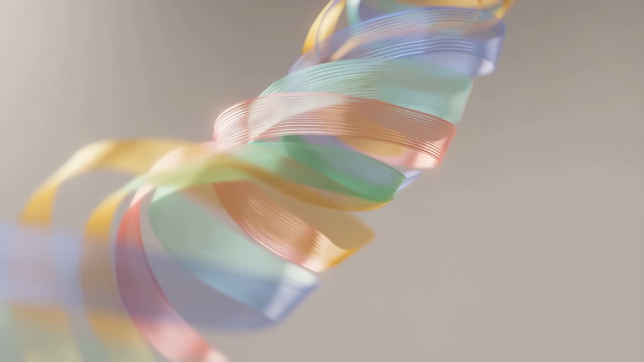 Abstract Spiral of Colorful Ribbons