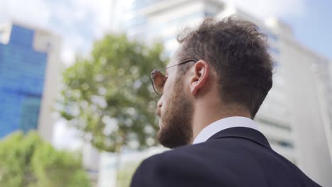 businessman walking on the street.