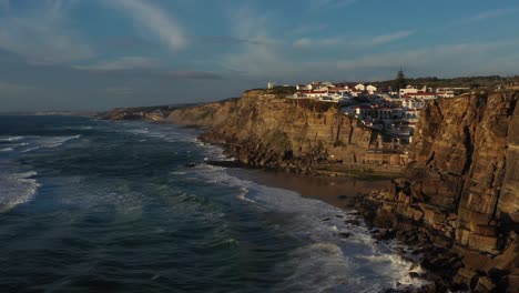 azenhas do mar village, coastal portugal – aerial view